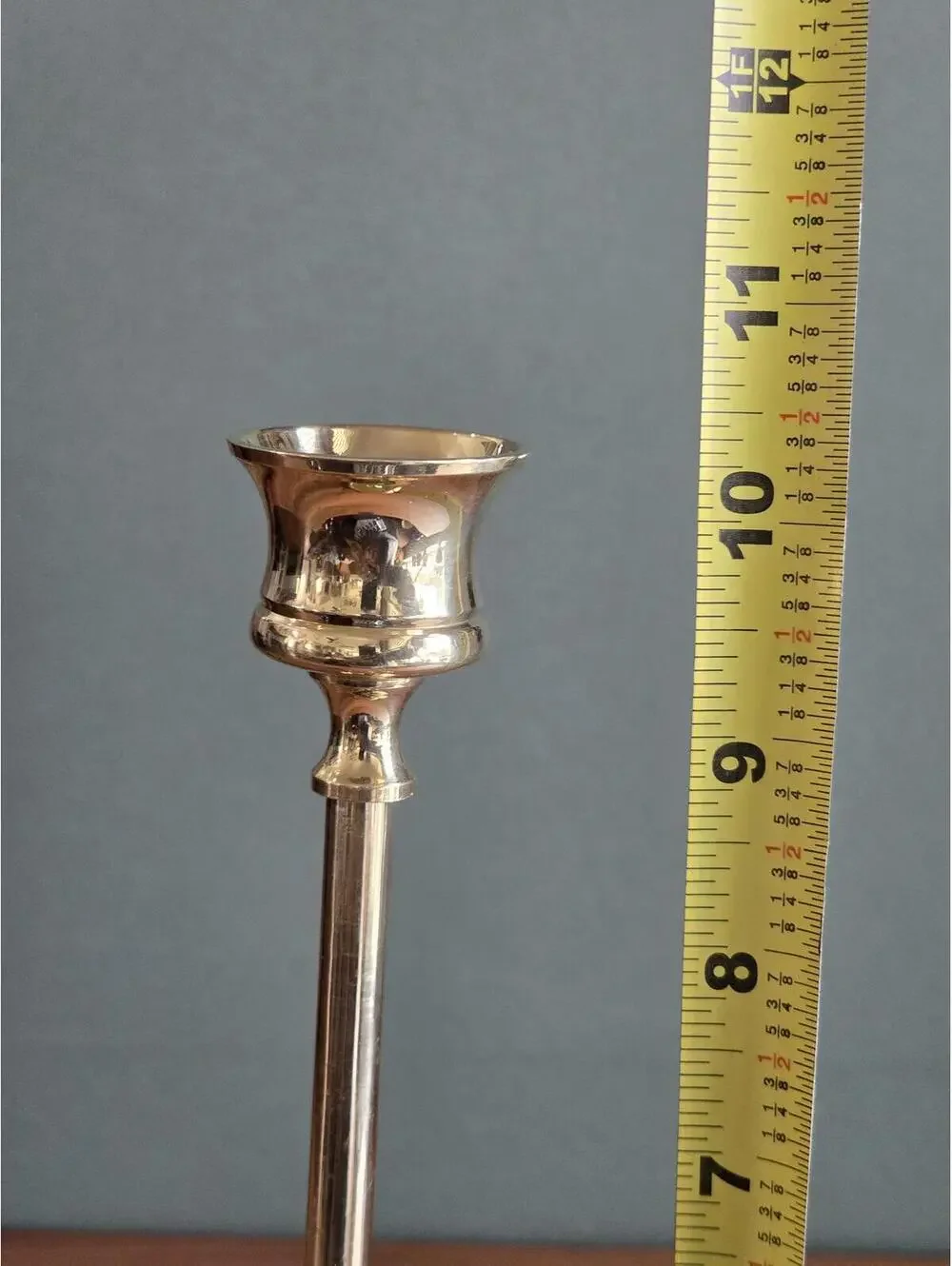 Vintage Tall Polished Brass Taper Candlestick Holder – 10.5